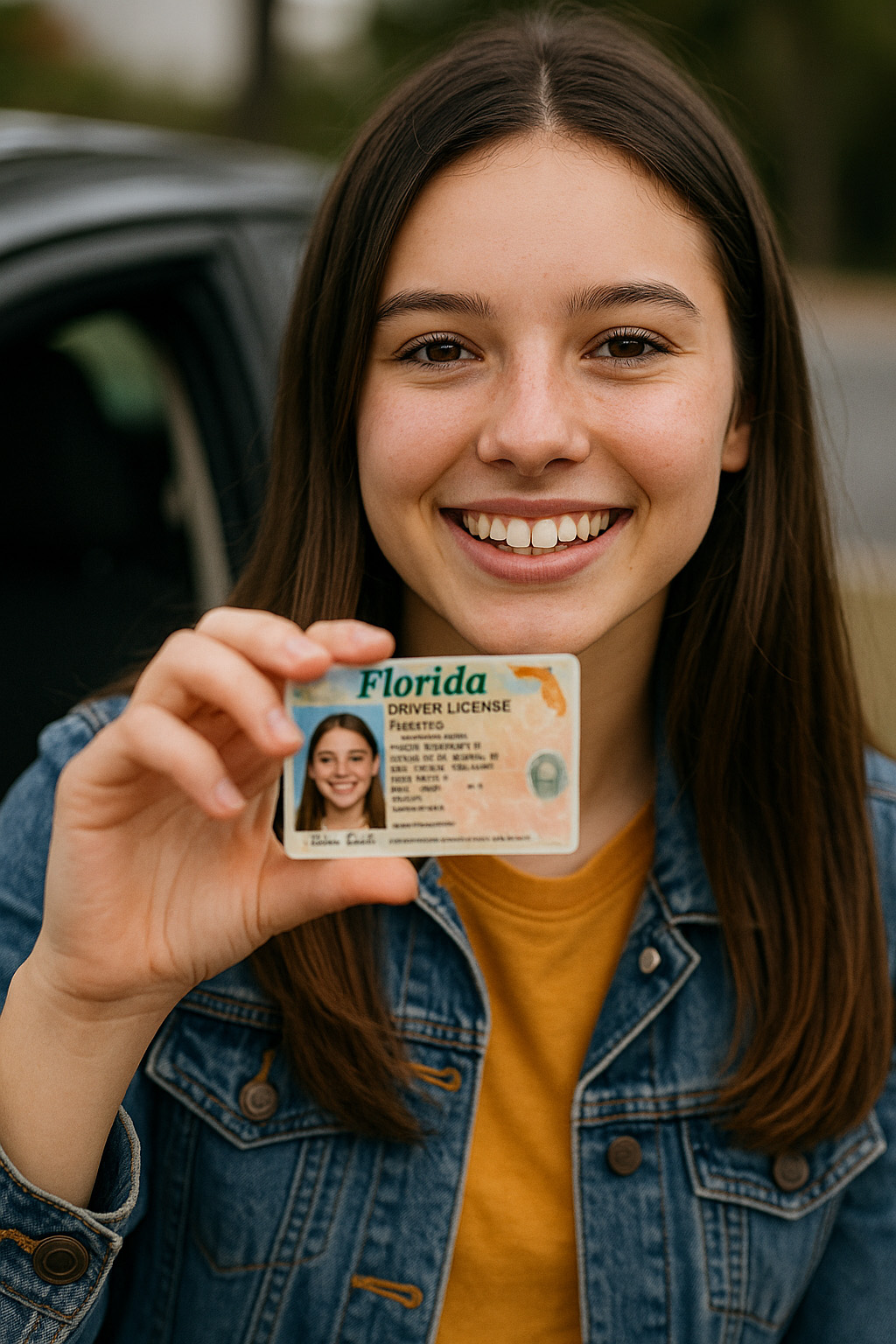 Teen receiving license